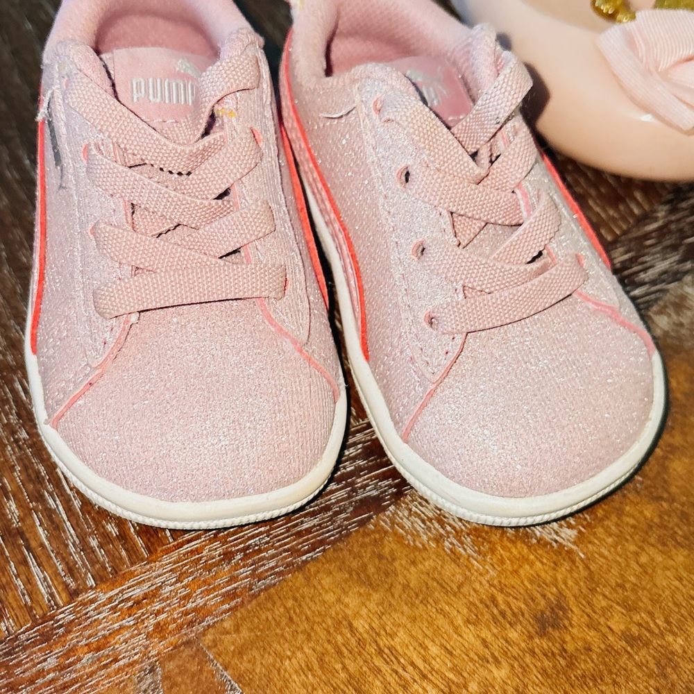 Puma Pink Glittery Sneakers Soft and Flexible